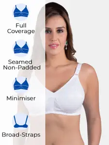 Souminie Non Padded Pure Cotton Seamed Full Coverage Bra All Day Comfort