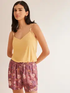 women'secret Women Floral Printed Lounge Shorts