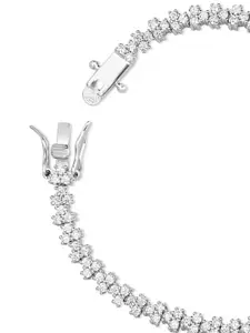 Zavya Women 925 Pure Silver Cubic Zirconia Silver-Plated Charm Bracelet