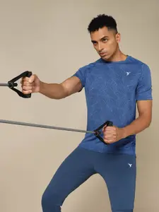 Technosport SS'24 Geometric Printed Raglan Sleeves Double Cool Slim Fit T-shirt