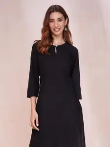 Fabindia Keyhole Neck Cotton Regular Straight Kurta