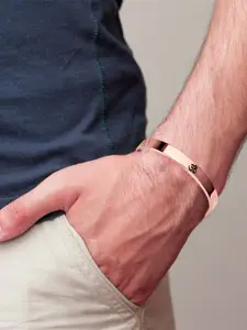 MEENAZ Men Rose Gold-Plated Anti Tarnish Kada Bracelet