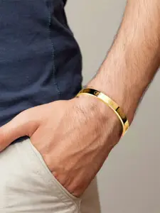 MEENAZ Men Gold-Plated Anti Tarnish Kada Bracelet