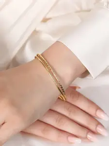 Zavya Women 925 Pure Silver Gold-Plated Link Bracelet