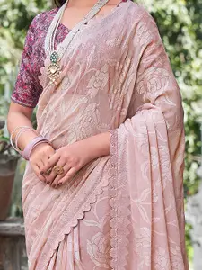 Anouk Floral Pure Chiffon Bagru Saree