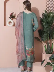 Stylee LIFESTYLE Floral Printed Pure Silk Unstitched Dress Material