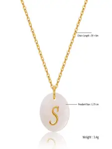 AQUASTREET 18K Gold-Plated Waterproof Antitarnish Letter S Initial Pendant Necklace