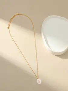 AQUASTREET 18K Gold-Plated Waterproof Antitarnish Letter T Initial Pendant Necklace