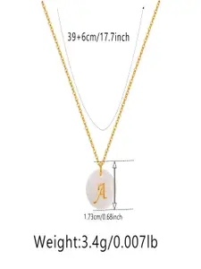 AQUASTREET 18K Gold-Plated Waterproof Antitarnish Letter A Initial Pendant Necklace