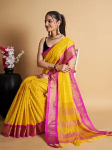 Mitera Checked Zari Uppada Saree