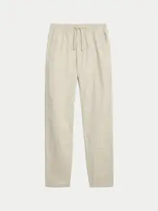 Marks & Spencer Men Tapered Fit Mid Rise Trousers