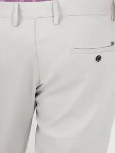 JADE BLUE Men Slim Fit Mid-Rise Cotton Trousers