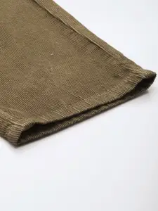 The Roadster Life Co. Men Pure Cotton Relaxed Fit Corduroy Trousers