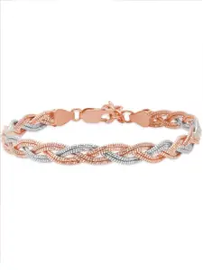 Zavya Women Sterling Silver Rhodium-Plated Link Bracelet