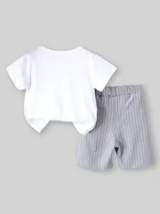 INCLUD Boys Striped T-shirt With Shorts