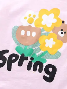 INCLUD Girls Printed Round Neck T-shirt With Short