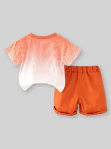 INCLUD Boys Dyed Round Neck T-shirt with Shorts