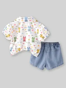 INCLUD Girls Printed Shirt with Shorts