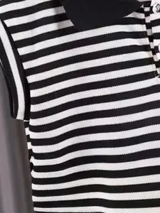 INCLUD Boys Shirt Collar Striped T-shirt with Shorts