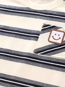 INCLUD Boys Striped Round Neck T-shirt With Short