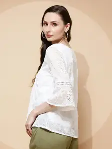 Global Republic Self Design Bell Sleeve Top