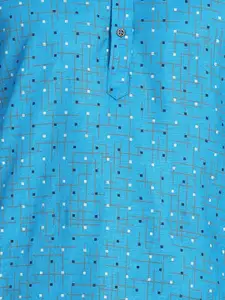 Anouk Geometric Woven Design Mandarin Collar Long Sleeves Straight Kurta