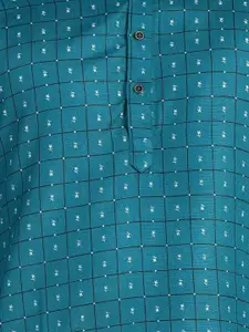 Anouk Geometric Woven Design Mandarin Collar Long Sleeves Straight Kurta