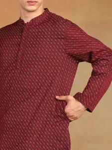 Anouk Abstract Woven Design Thread Work A-Line Kurta