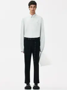 H&M Men Belted Wool Trousers