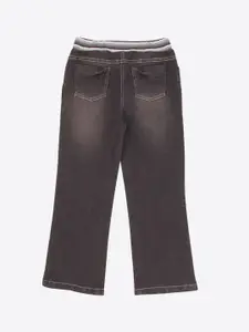 CUTECUMBER Girls Heavy Fade Embroidered Mid-Rise Stretchable Jeans