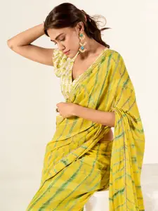 Saree mall Dyed Pure Georgette Saree