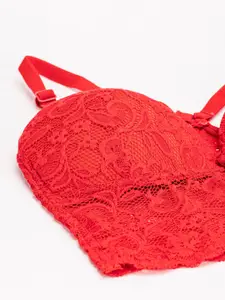 DressBerry Red & Blue Pack Of 2 Medium Coverage Bralette Bras With All Day Comfort