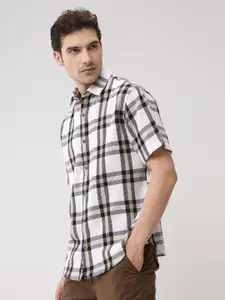 WROGN Custom Tartan Checks Opaque Cotton Casual Shirt