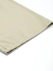 The Roadster Life Co. Men Men Pure Cotton Wide Leg Chinos Trousers Comes With A Belt