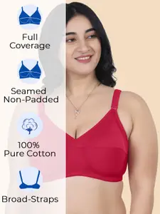 Souminie Pack of 2 Pure Cotton Non Padded Full Coverage Bra
