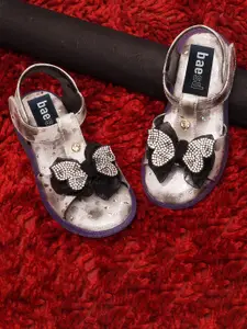 BAESD Girls Embellished LED Open Toe Flats