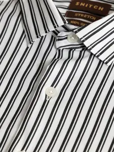Snitch Classic Slim Fit Striped Casual Shirt
