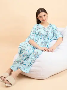 Sweet Dreams Blue Printed Night suit