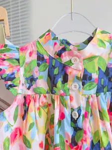 INCLUD Floral Print Flutter Sleeves Empire Dress