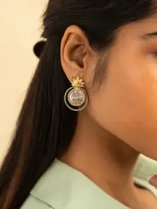 SHAYA 925 Silver Gold-Plated Contemporary Studs Earrings