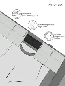 Arrow Men Autoflex Plain Mid-Rise Slim Fit Chinos Trousers