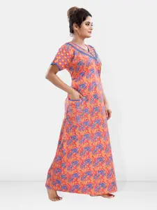 Be You Printed Pure Cotton Maxi Nightdress