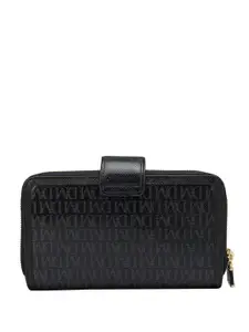 Da Milano Women Typography Textured Leather Zip Around Wallet