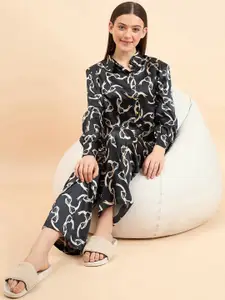 Sweet Dreams Black Printed Night suit