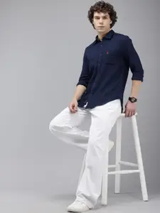 U.S. Polo Assn. Denim Co. Pure Cotton Slim Fit Opaque Casual Shirt