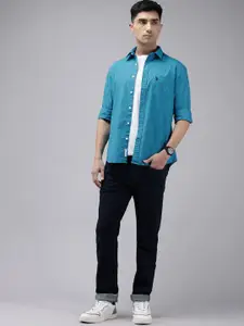 U.S. Polo Assn. Tailored Fit Cutaway Collar Pure Cotton Casual Shirt