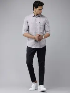 U.S. Polo Assn. Tailored Fit Checked Pure Cotton Casual Shirt