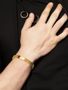 MEENAZ Men Gold-Plated Kada Bracelet