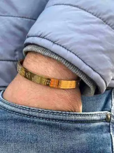 MEENAZ Men Gold-Plated Stainless Steel Kada