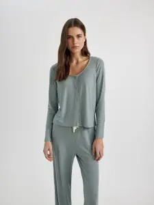 DeFacto Women Solid Long Sleeves Top